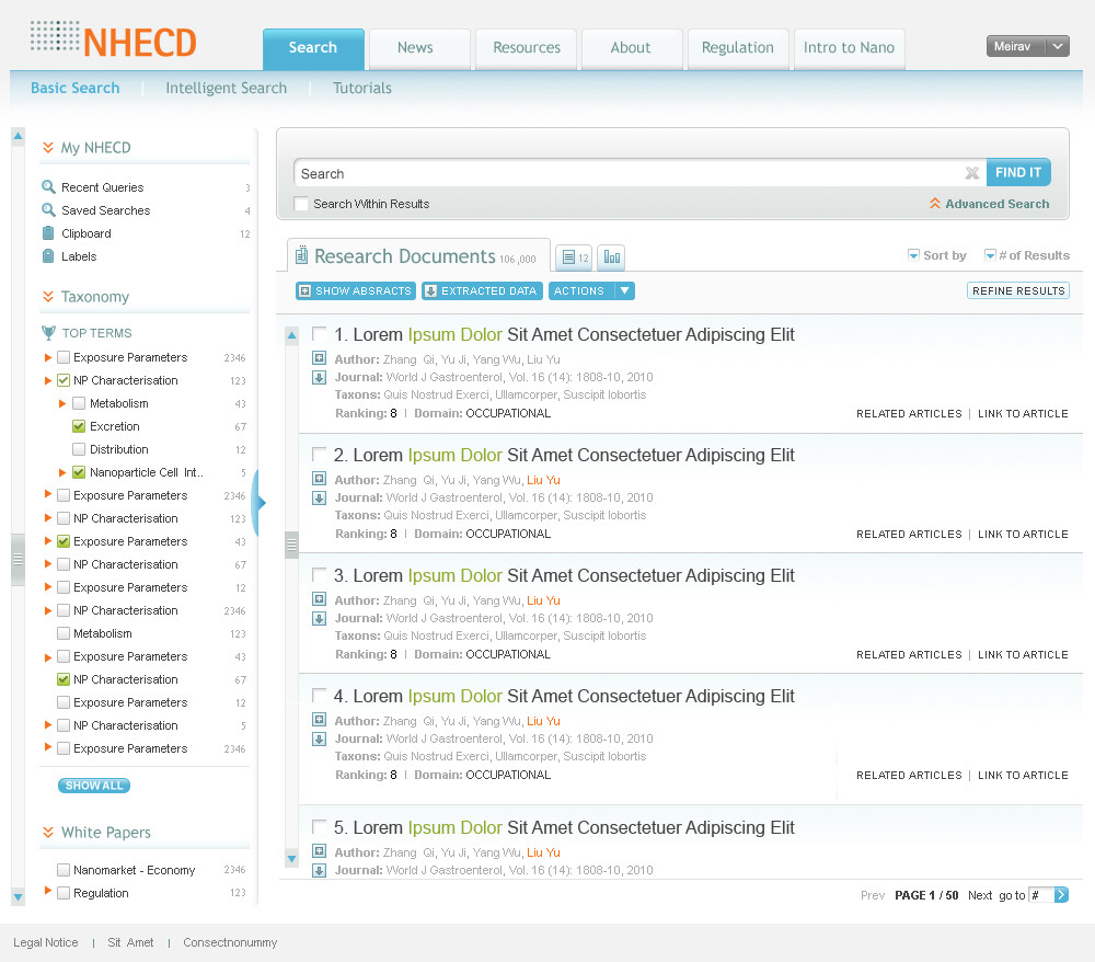 NHECD Search Results